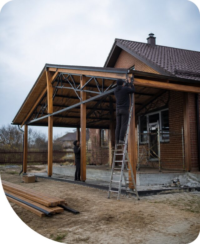 Пристройка навеса к дому и участку в Анапе под ключ